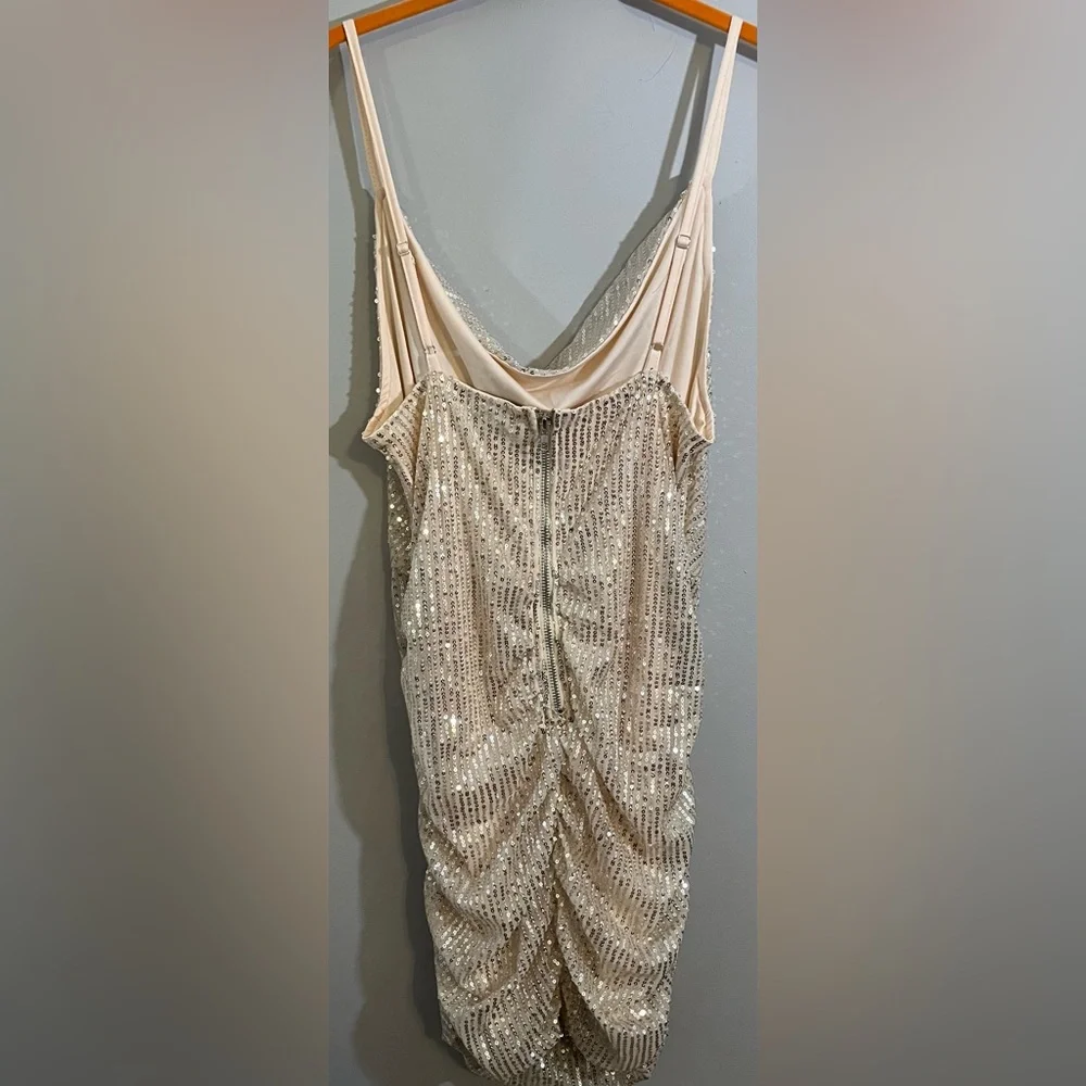 NEW Cowl Neck Sequin Mini Dress - Picture 5 of 11